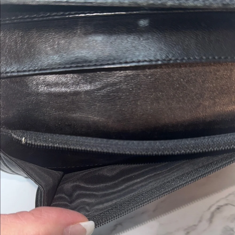 Chanel Black Wallet with Gold Logo